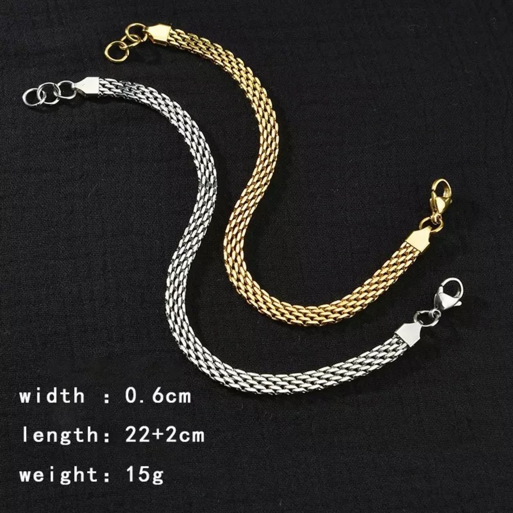 Stainless Steel Chunky Twisted Rope Chain Bracelet - Picture 8 of 9